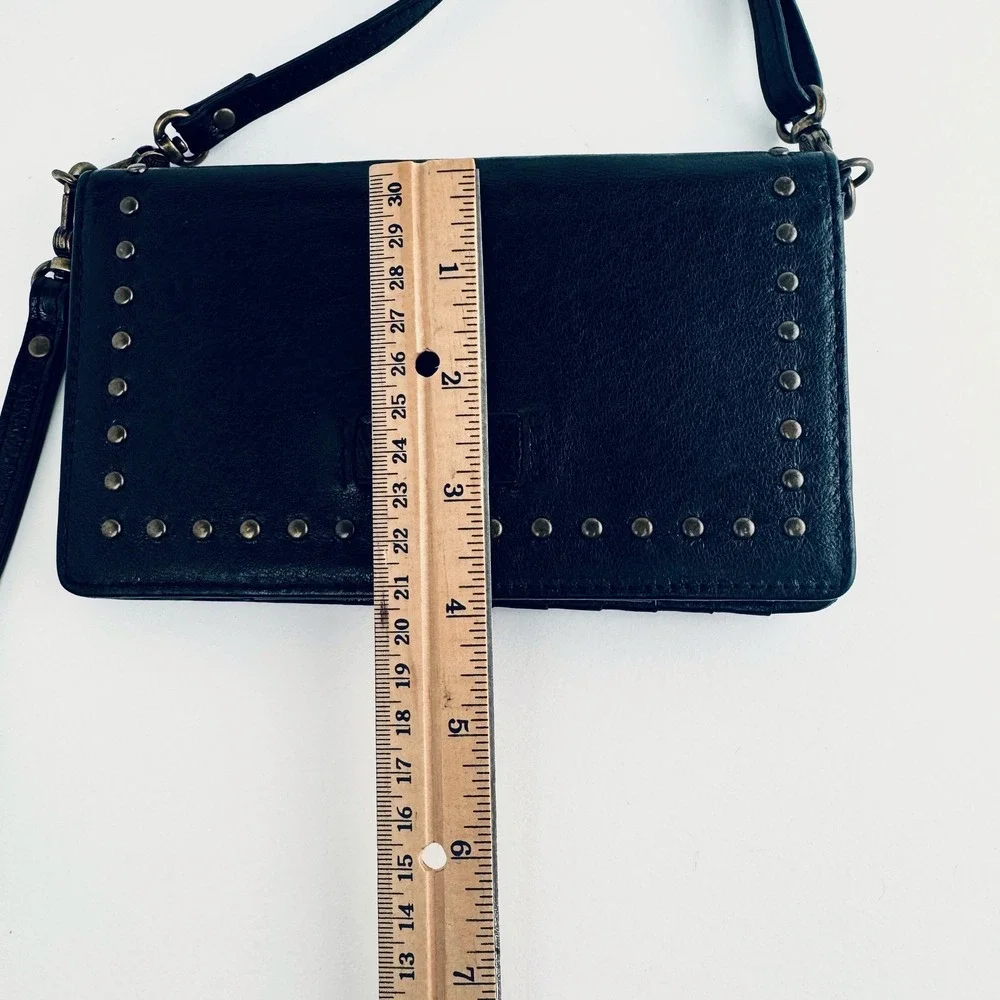 The Sak Leather‎ Crossbody Wallet Studded Phone Bag Wristlet Organizer